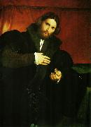 Portrat eines Edelmannes mit Lowentatze Lorenzo Lotto